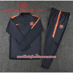 Barcelone Enfant Ensemble Sweat d'entrainement Noir Orange 2018/2019